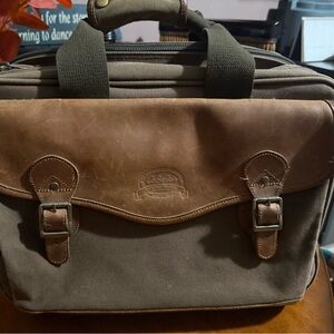 Cabela's Brown Leather and Canvas Briefcase